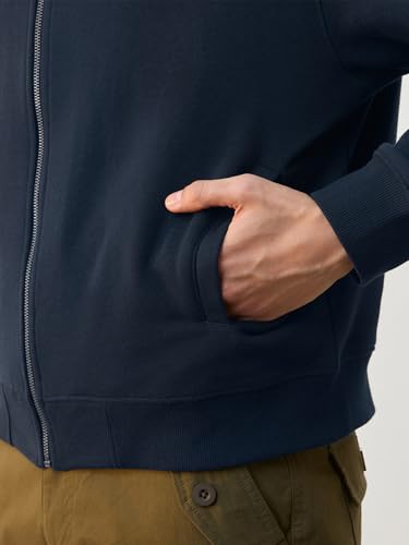 Image of Nobero Men's Premium Fleece Bomber Jacket | 280 GSM Fabric | Regular Fit Zip-Up Outerwear | Shirt Collar | Ribbed Cuffs & Hem | Casual Winter Layering Jacket