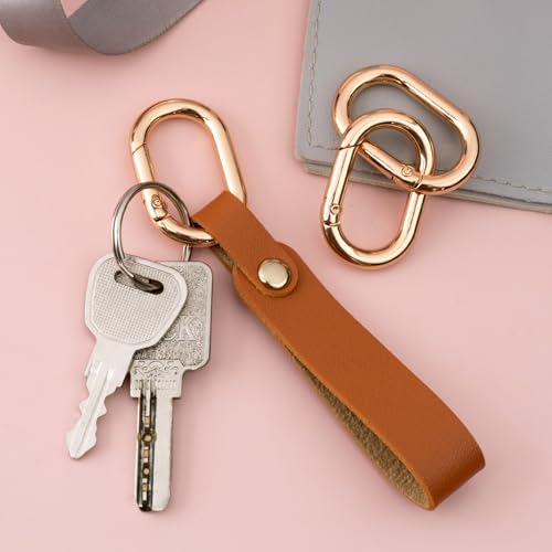 Image of Oval Spring Ring Clips, Metal Keyring Purse Clip
