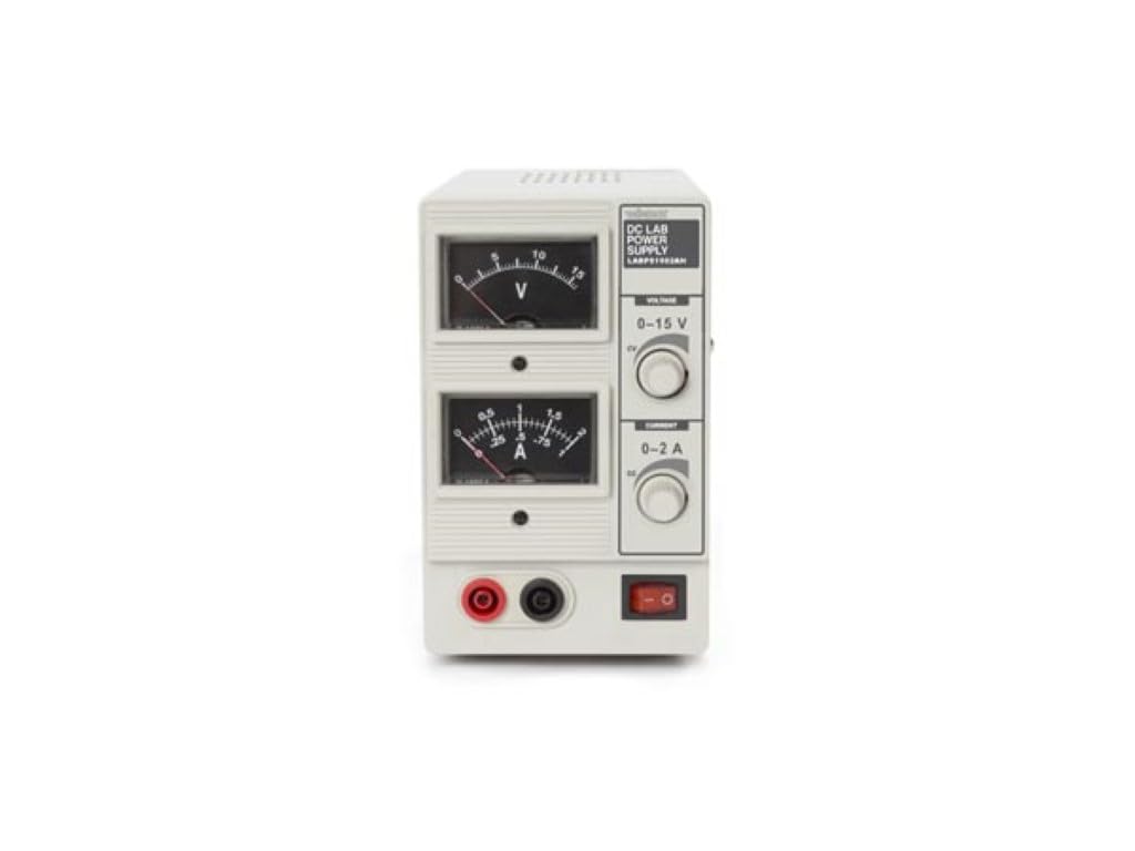 Velleman Alimentatore Lab, regolabile, 0-15 VDC/0-2 A, limite di corrente, protezione da cortocircuito, analogico, grigio