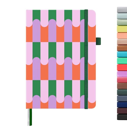 &And Per Se Lined Journal Notebook for Women&Men with Pattern, 160 Pages 100GSM Thick Paper, A5 Hardcover Journals for Writing(Color Block)