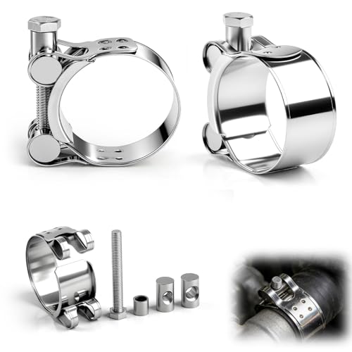 jwtyu - jwtyu Lot de 8 colliers de serrage à boulon articulé 20-22 mm - Collier de serrage d'échappement en acier inoxydable - Largeur de bande 18 mm - Pour tuyaux d'échappement de motos et tuyaux d'eau