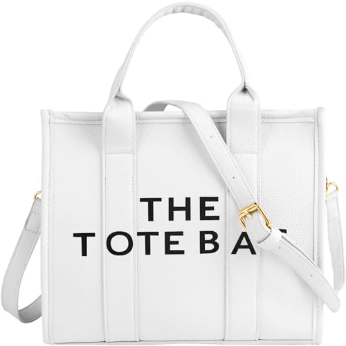 The Tote Bag for Women, Luxury Stylish Aesthetic Cute Trend White Crossbody Bag with Zipper Handbags School Travel Trip Work Essentials Accessories Gaer, Birthday Gifts for Women