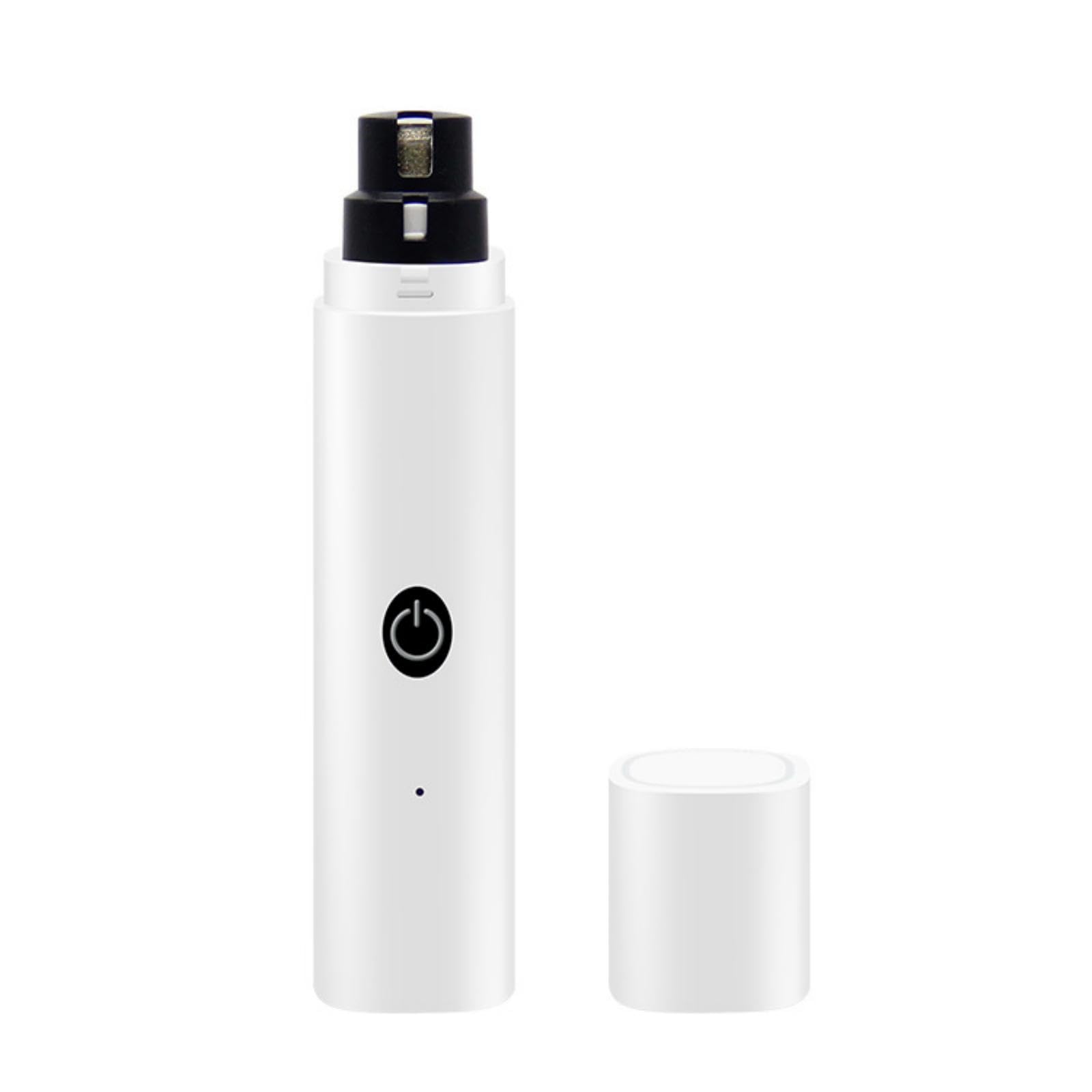 WZADXMC Quiet Rechargeable Pet Nail Grinder - Dog Nail Clippers and Grinder - with LED Lights and Quick Sensor, Diamond-Tip Dust Collector, Suitable for Large Dogs, Small Cats, and Rabbits (White)