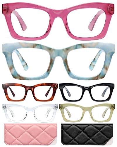 CCVOO 2.25 Stylish Reading Glasses for Women, Stylish Eyeglasses, Blue