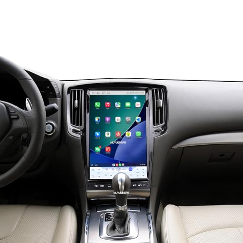 Radio for Infiniti G25/G37/G375/Q60 2007-2013 Android Car Camera 14.5-Inch Tesla Style IPS Touchscreen with GPS Navigation DSP Multimedia Player Carplay Bluetooth (Black—4+64GB)