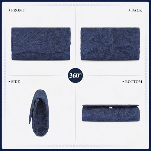 Image of UBORSE Evening Bag Lace Clutch Purse for Women Formal Elegant Envelope Wedding Party Cocktail Crossbody Shoulder Bag