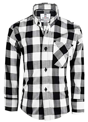 Black n Bianco Boys' Checkered Plaid Button Down Dress Shirts Presented by The Black Ring Pirates