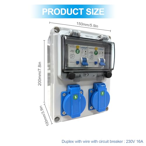 Distribuidor de corriente 16 A de pared y exterior con interruptor de 250V 2