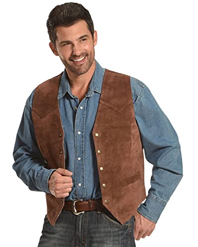 Brown Suede Leather Western Vest with Front Yokes by ROPER