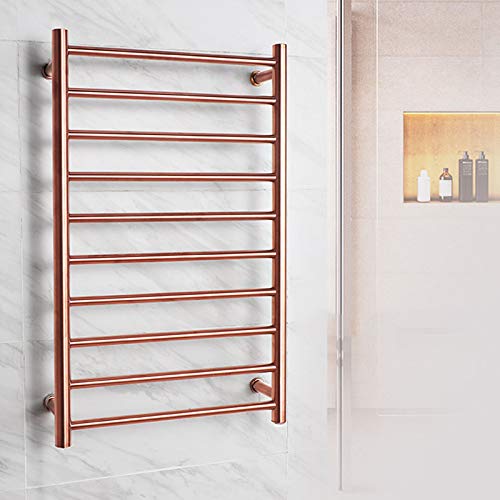Radiador de baño de Acero Inoxidable con Calentador de Toallas eléctrico de Pared (Rose Gold-Plug in)