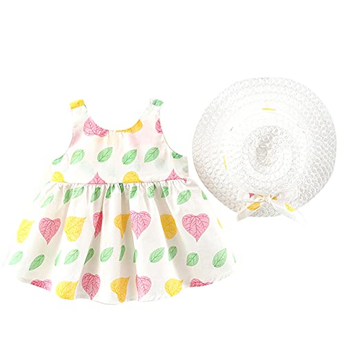 Roupas Chapéu Princesa Bebê Infantil Vestido Infantil Infantil Meninas Suspensórios Floral Vestido e