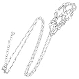 NIYANGLE Collar Colgante Porta Piedra Vacío de Metal Plata, Jaula Hueca Ligera para Accesorios DIY en Días Obsequios y Navidad