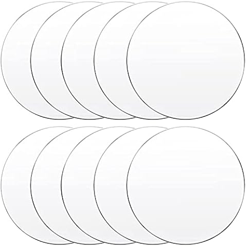 10Pcs Clear Acrylic Sheet 0.04 Inch Thick Acrylic Plastic Disc Transparent Round Acrylic Panel Circle Acrylic Sheets Sign for Picture Frame Painting DIY Crafts (2 inch / 5 cm) Cover