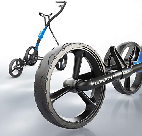 WishboneOne Golf Trolley, Push-Pull Golf Cart Megalite, 3 Wheel, Blue (OG033402021)