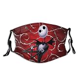 Christmas Skellington Halloween Stylish Face Mask with Replaceable Filters Activated Carbon Mask for
