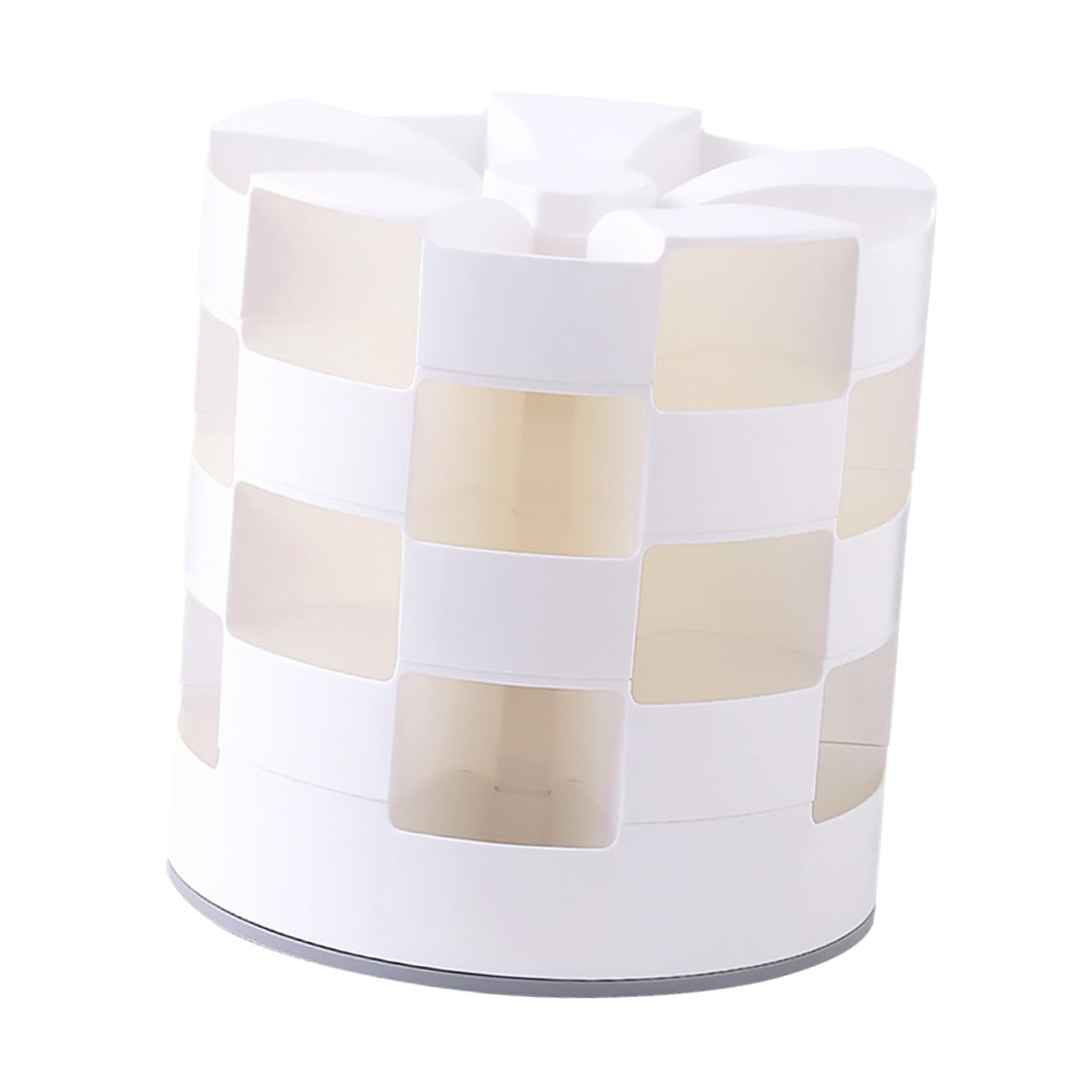 INOOMP Kopfschmuck Organizer Weiß aus Hips Pp und Silikon Drehbar mit Mehreren Fächern Große Kapazität für Kleine Mädchen zur Aufbewahrung von Haaraccessoires