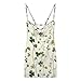 Sexy Mini Dresses for Women - Vintage Grass Green Print Short Spaghetti Strap Bodycon Dresses for Women