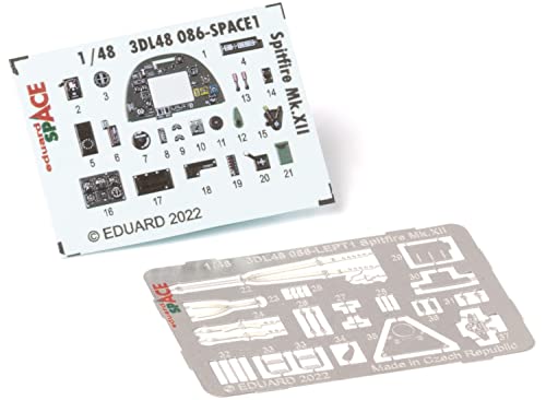 Spitfire Mk.12 1/48 Edudo EDU3DL48086 pièces plastique gravées intérieur
