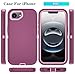 ouyncase Phone Case for iPhone 16e Case with HD Screen Protector, Heavy Duty Shockproof & DustProof & Dropproof 3-Layer Cover Phone Case for iPhone 16e,WineRedPink