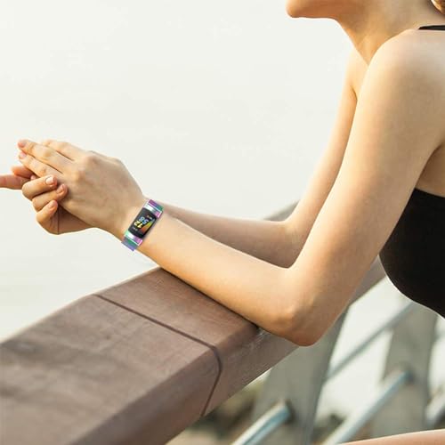 Gimuk Straps Compatible with Fitbit Charge 6/Charge 5 Strap for Women Men Adjustable Metal Mesh Loop Stainless Steel Replacement Watch Strap Band Wristband for Charge 6/Charge 5 (Colorful) - Image 4