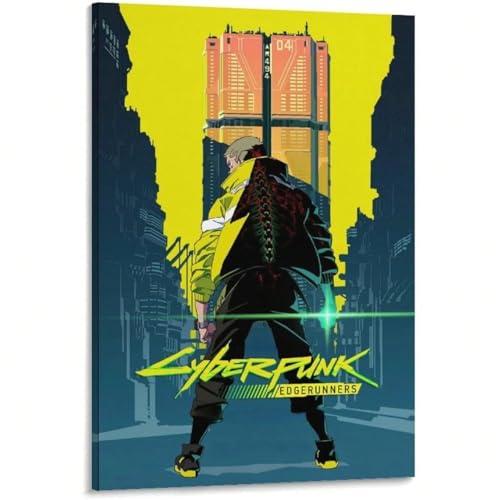 AIHNBF Cyberpunk Edgerunners Anime Mural David Martínez Póster Neón Ciencia Ficción Lienzo Futurista Ciencia Ficción Decoración de Habitación Gaming Decoración de Pared para Oficina Salón 40 x 60 cm