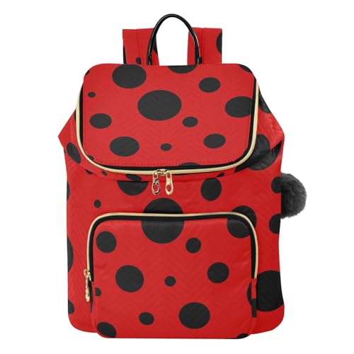 Sac à dos femme casual rouge à pois pour vos sorties en ville