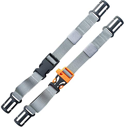 2 Packs Backpack Chest Strap- Nylon -Suitable for Webbing on The Backpack up to 25MM(Grey)2