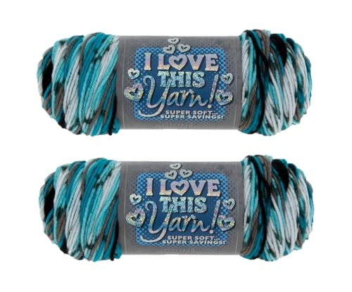 Image of Hobby Lobby Print I Love This Yarn, 806 Agean Stripe, Set of 2 | 4 Medium Weight, 252 Yards Per Skein