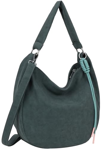 Sac bandoulière similicuir aspect suède Fritzi Sue01 Jacky avec son pendentif cordon stylé