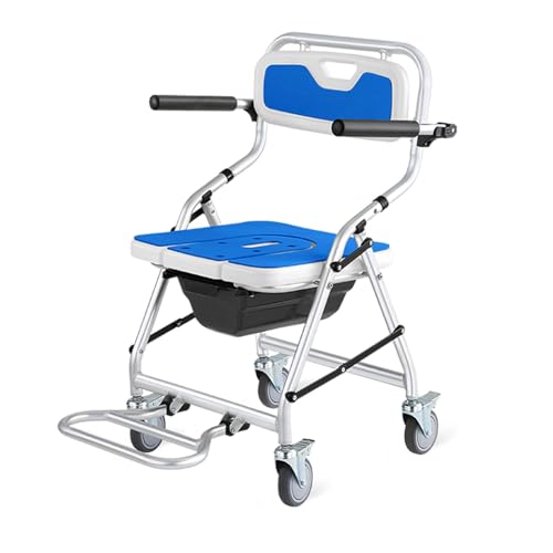 Silla de Ducha Plegable Silla de Ducha Plegable de Aluminio Liviana, Silla de bañera Plegable con reposabrazos y Respaldo para Personas Mayores y discapacitadas