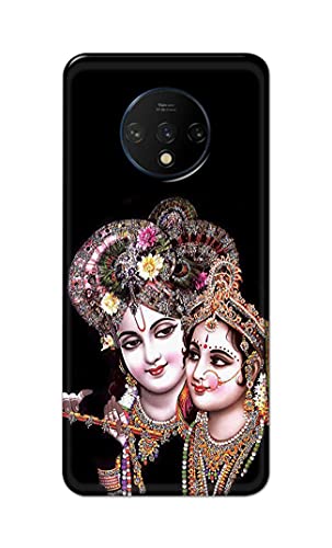 Image of PRINTFIDAA� Printed Hard Back Cover Case for OnePlus 7T Back Cover (Radha Krishna) -2808