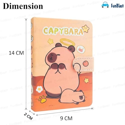 Image of FunBlast Capybara Diary for Girls - Kawaii Journal Diary with Buckle Lock, Cute Notepad for Students, Stationery Diaries for Writing & Drawing, Birthday Gift for Kids (Random;A6)