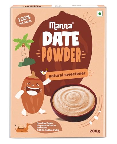 Image of Manna Date Powder Natural Sweetener. Kharik /Khajur Powder. No Added Color, Flavor or Preservatives. Healthy Substitute for Sugar. 200g