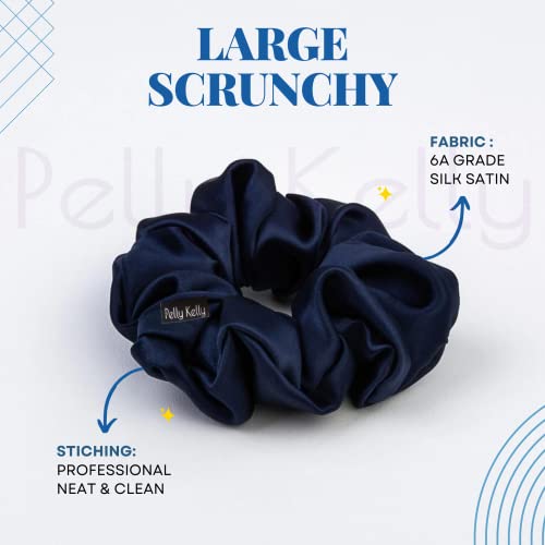 Image of Satin Scrunchies Hair Bands for Women | No-Damage Elastic Hair Ties for Ponytails & Buns | Fluffy & Stylish Rubber Bands | Large Size | Pack of 5