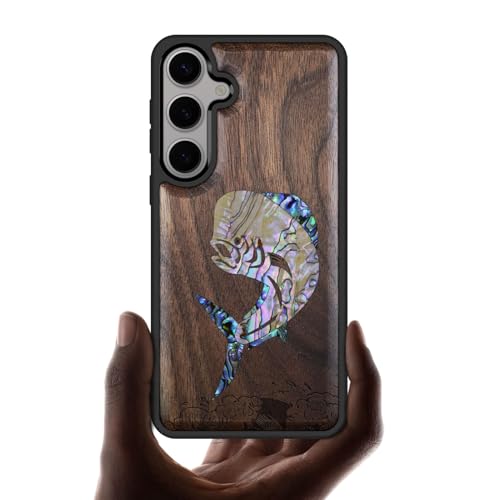 Handyhülle Kompatibel mit Samsung S25 coque bois de noyer et nacre premium