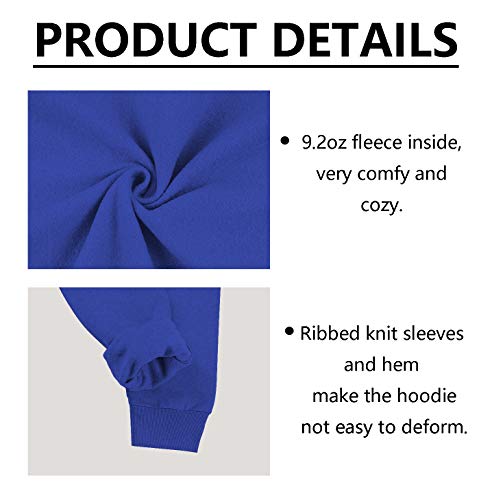 Betterchic Men's Hooded Sweatshirt Long Sleeve Soft Brushed Fleece Hoody Classic Drawstring Pullover Hoodie (Blue,Xl #TOP4