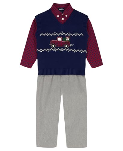 Image of IZOD Boys' 3-piece Holiday Sweater Vest, Dress Shirt, and Pants Set