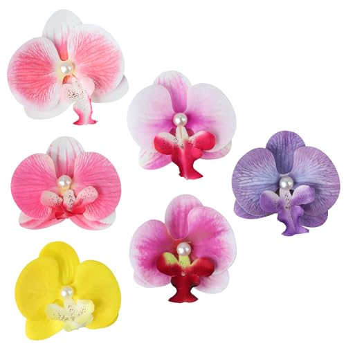6 pinzas para el cabello con flores hawaianas miniatura 5
