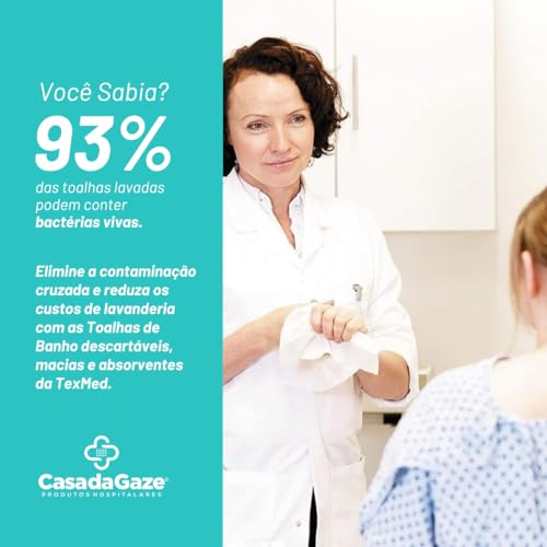TEXMED, Lenço Para Banho de Leito Toalha Higiene Corporal 100 Unid