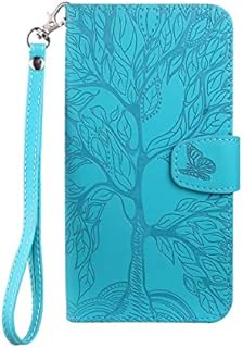 Sammili Flip Phone Case for Huawei P30 lite,Tree Embossed folding Phone Case,Wallet PU Leather cover with Stand Function and Wrist Strap (huawei p30 lite,Black)