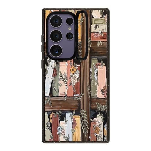 CASETiFY Impact Ring Stand Galaxy S24 Ultra Case [3X Military Grade Drop Tested / 6.6ft Drop Protection/Compatible with Magsafe] - Bookshelf Garden by KT's Canvases - Clear Black by CASETiFY - Used condition - Image 4