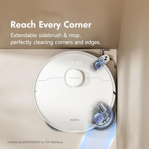 Mova P10 Pro Ultra Robot Vacuum and Mop 13,000Pa Suction, 140°F Hot Water Auto Mop Washing & Drying, Dual Spinning Extenable Mop,10.5mm Lifting for Carpet, 360°Obstacle Avoidance, App Control - Image 4