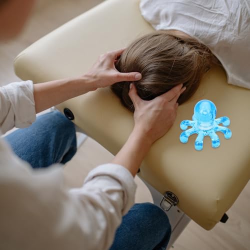 KALLORY Octopus Massager 2 Pack Portable Handheld Scalp and Body Massage Tool Self Pressure Point Tool 3.93 Inch for Neck Head Relaxation, Blue