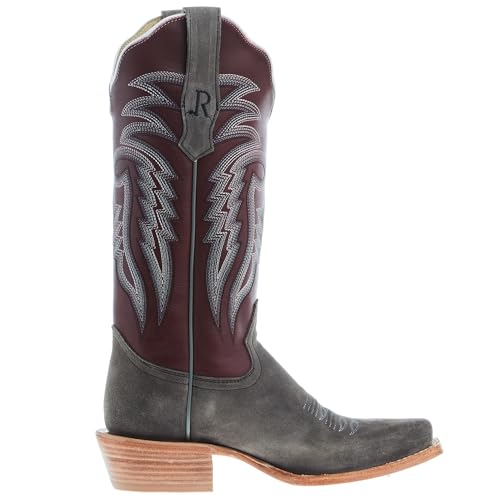 Women's Charcoal Roughout 13 In Dark Cherry Sinatra Top Cowgirl Boot4
