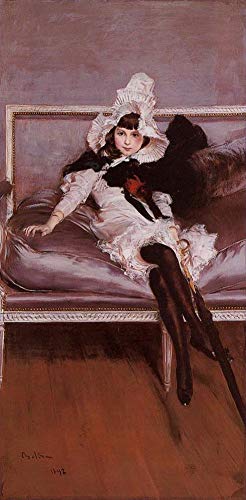 Peinture à l'huile sur toile portrait fille Giovinetta Errazuriz Giovanni Boldini art mural