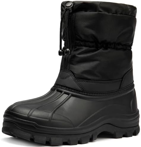 （17:30時点） [SOARHOPE] メンズ 軽量 スノーブーツ 防寒 スノーシューズ 防水 ブーツ アウトドア ハイカット ワークマン winter snow boots men ボア 暖かい 裏起毛 冬用 雪 ブラック 28.5 cm