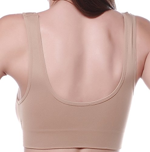 Vermilion Bird Women's 3 Pack Seamless Comfortable Sports Bra With Removable Pads M/Shirt Size 6,8 Red &Blue &Purple #TOP5