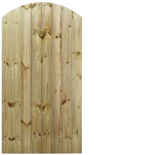 Made to Measure 6ft Wooden Garden Gate, Custom T&G Fully Framed Arch Top Treated Timber Door for Outdoor Pathway Home Access, MAX 180cm High x MAX 90cm Wide