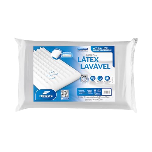 Travesseiro Latex Lavavel - para fronhas 50x70cm - Branco - Fibrasca