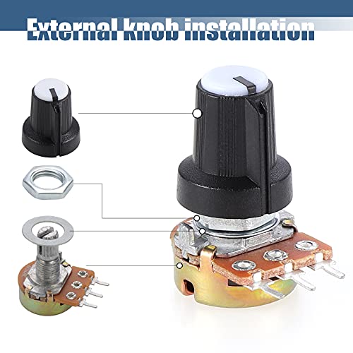 Ocr 1K-1M Ohm Potentiometer Kit, 45 Sets Single Linear Potentiometer With Knobs, Nuts And Washers,9 Values 1K 5K 10K 20K 50K 100K 250K 500K 1M 3 Terminal Rotary Potentiometer #TOP2